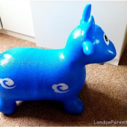 Blue Bouncing Rubber Cow 