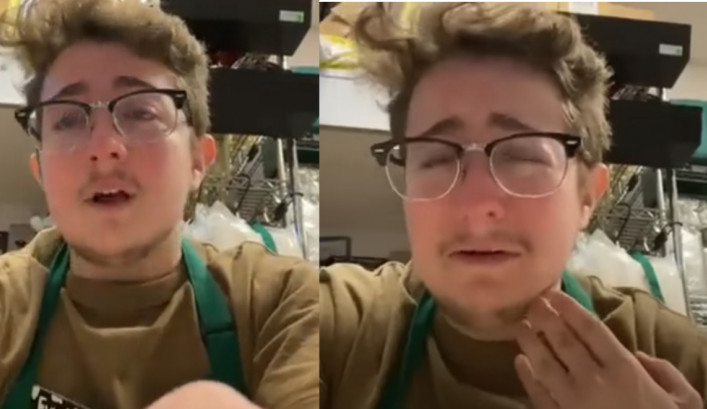 Starbucks Worker Breaks Down After Being Assigned an 8-Hour Shift